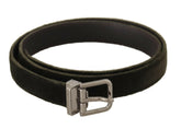 Dolce & Gabbana Green Velvet Silver Tone Metal Buckle Belt -   -  Dolce & Gabbana.